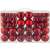 Pepita 100 piece red Christmas ornament set in a clear plastic box with handle