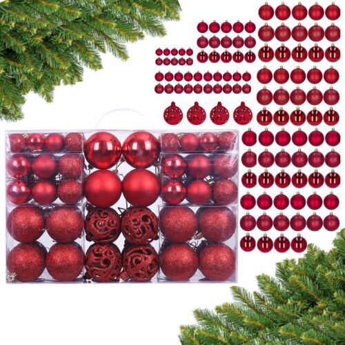 Pepita Rotes Weihnachtskugel-Set mit 100 Stück Baumschmuck