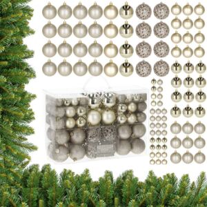 Set Pepita de 100 de ornamente aurii de Crăciun, finisaje asortate - Crăciun