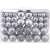Pepita 100 piece silver Christmas ornament set in clear plastic storage box