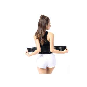 Fekete turmalinnal és mágnesekkel ellátott deréköv, nőn viselve, hátulnál - Mágneses deréköv