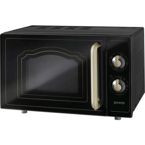 Gorenje MO4250CLB black microwave oven angled view