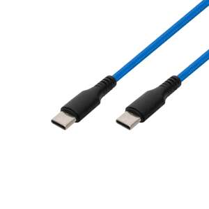 Home USB-C to USB-C charging cable, blue, 1 meter, braided - Data Cable