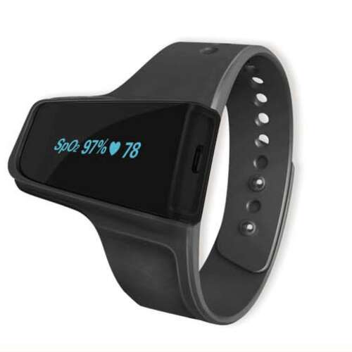 Viatom Checkme O2 Max Schlafappnoe-Smartwatch, schwarz, zeigt SpO2 und Herzfrequenz