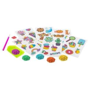 Yo Style Make Your Own Diamond Painting Stickers, contents of the set, including stickers, rhinestones, tools, and tray - Diamond painting kit