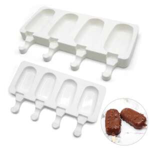 Silicone popsicle mold with 4 cavities, perfect for making homemade ice pops - Ice Cream Maker