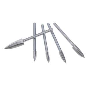 Carving and Engraving Set, 5 Pieces, 3mm Shank, 3, 4, 5, 6, 8mm Head Sizes,  Carving Bits - Drill and Screwdriver Accessory