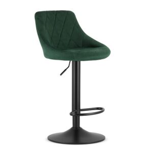 Artool Kast green velvet swivel bar stool with black base - Kitchen Furniture
