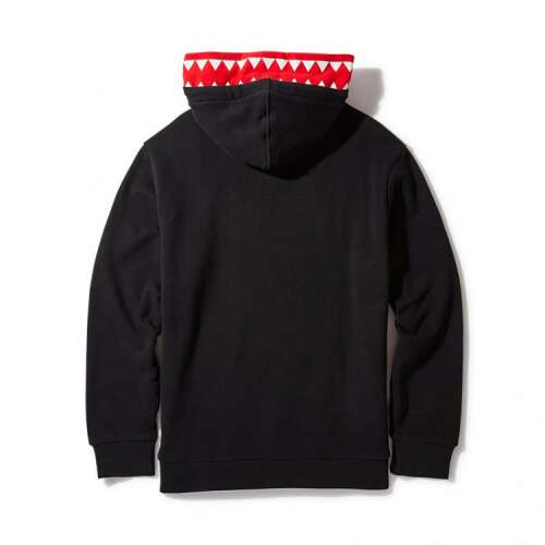 Schwarzer Sprayground VSM Core Hoodie Pullover mit rotem Hai-Zahn-Detail