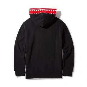 Sprayground VSM Core Hoodie Pullover, fekete pulóver piros cápafogas részlettel - Férfi pulóver