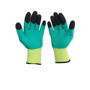 Mănuși de lucru BSP Guard, turcoaz cu negru și galben neon, mărimea 9, acoperite cu latex, pentru construcții, silvicultură, pescuit, vânătoare, industrie grea, industria lemnului și a mobilei, logistică și transport, telecomunicații - Protecția muncii