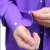 Purple raincoat with hood, BSP Guard Easy Fit model, close-up of sleeve