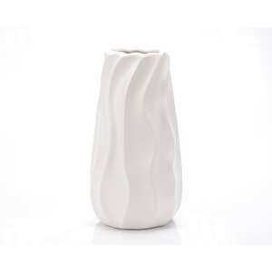 White ceramic vase with wavy design, "NEW Waves" decorative vase - Vase