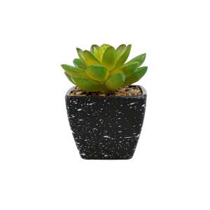 Artificial succulent plant in a black pot with white speckles - Artificial Plant & Flower