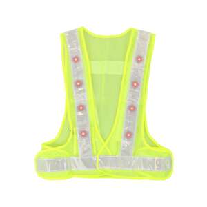 Vestă de siguranță BSP Guard LED cu benzi reflectorizante, verde, marime universala - Vesta de lucrător