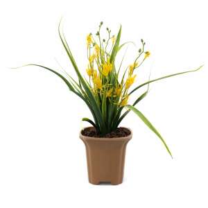 Artificial flower arrangement, Spring, yellow, 42cm, plastic pot - Artificial Plant & Flower