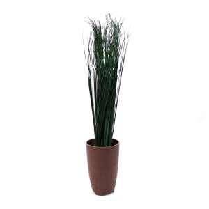Artificial grass plant in brown pot, 60cm tall, green, plastic, home decor - Artificial Plant & Flower