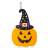 Halloween Tök Dekoráció - Filc - 41x28cm, decorațiune de dovleac din pâslă cu pălărie de vrăjitoare