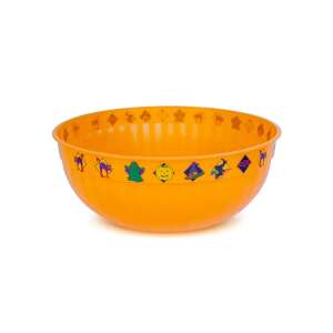 Oranžová plastová miska na servírovanie s halloweenským motívom - Halloween dekorácie