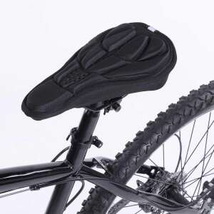 Black breathable bike seat cover, comfortable and padded - Bicycle Saddle