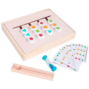 Wooden logic game for kids, featuring colorful shapes and an hourglass timer - Nonbrand Developmental Toy for Preschooler