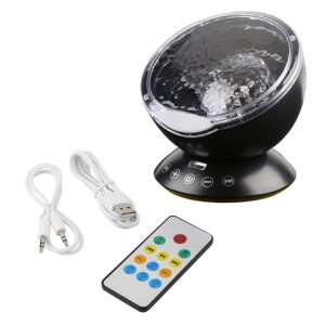 Black ocean wave projector lamp with built-in speaker and remote control - Night Light, Projector