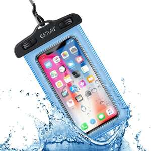 Blue waterproof phone case for swimming, snorkeling, and boating, compatible with 4-6.5 inch phones - Nonbrand Phone Case