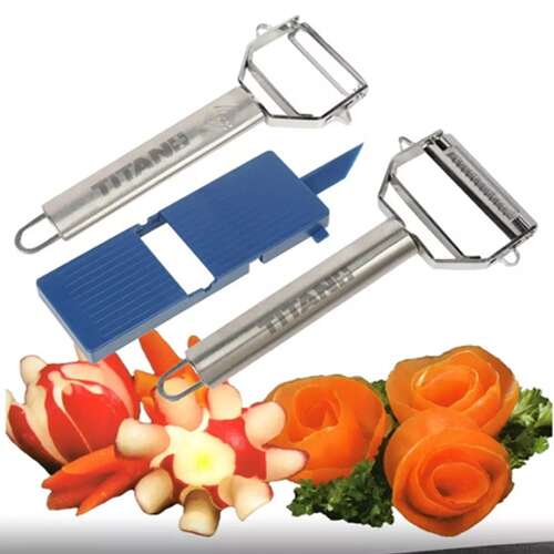 TITAN 2-piece vegetable and fruit peeler set, includes a peeler and a slicer