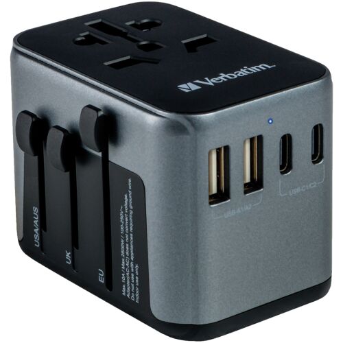Uniwersalny adapter podróżny Verbatim UTA-03 z szybkim ładowaniem PD 30W i portami USB