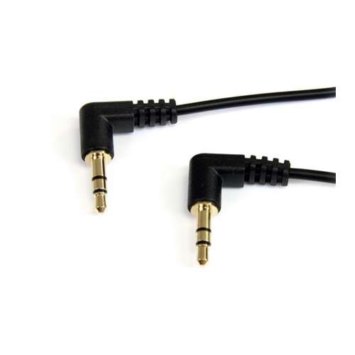 StarTech.com MU6MMS2RA 1,8 m-es 3,5 mm-es hím-hím audio kábel, fekete, derékszögű - Startech