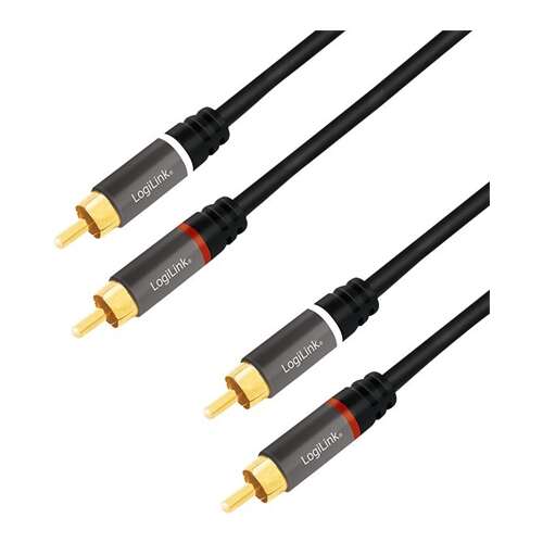 LogiLink CA1206 3 méteres RCA audio kábel, fekete