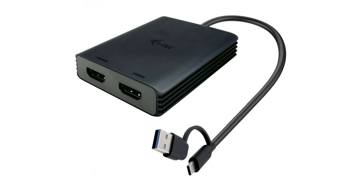 i-tec CADUAL4KHDMI cablu convertor video 0,27 M USB Type-A/USB Type-C 2 x HDMI Negru 133596300