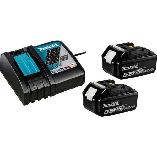 Makita 199480-6 18V Li-Ion akkumulátor töltő és 2 x 6.0Ah akkumulátor - Makita