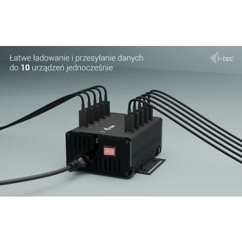 i-tec CACHRGHUB10C USB Hub mit 10 Anschlüssen zum Laden und Datenübertragen