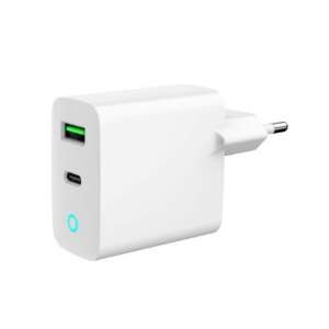 Gembird TA-UC-PDQC20L-W-01 Încărcător rapid USB cu 2 porturi, USB-C și USB-A, alb - Gembird Încărcător de telefoane