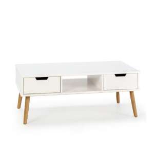 Modern Fehér Fiókos Dohányzóasztal - 80x42x40 cm