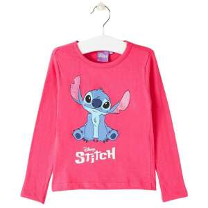 Różowy T-shirt z długim rękawem Disney Lilo & Stitch dla dziewczynek z nadrukiem Stitch - Baba & Tipegő