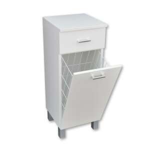 Viva STYLE fürdőszobai szekrény egy fiókkal és szennyestartóval, fehér, 35 x 33 x 85 cm - Viva Style