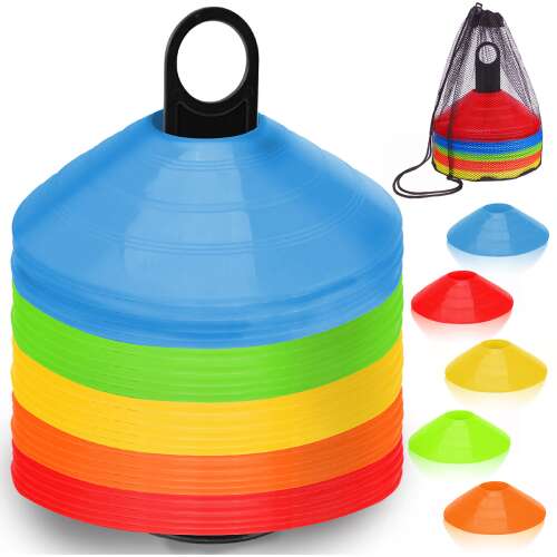50 pack of multi-colored training cones with carrying bag, Neo-Sport NS-968