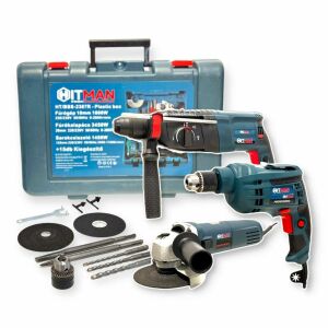 Hitman 3 az 1-ben Szerszámkészlet: Ütvefúró, Fúró, Sarokcsiszoló - HITMAN