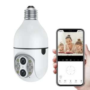 Alloet Smart Bulb Camera, E27 socket, dual lens, WiFi, IP, security camera, home security, smart home, home monitoring, baby monitor, pet monitor, remote access, night vision, motion detection, two-way audio, 360 degree view, HD resolution, cloud storage, TF card slot, LED light bulb, white - Interior design