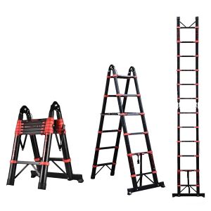 Haina M144 5.6m Telescopic Ladder in multiple configurations: A-frame, extended, and compact - Ladder and Step Stool