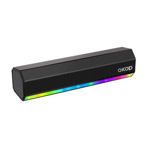 Boxă Bluetooth OKOP KP-557 cu iluminare RGB pe fundal alb - Boxe Portabile