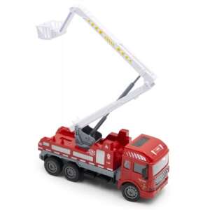 Red remote control fire truck with extendable ladder, front view - Nonbrand Remote control vehicle