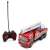 Remote control for red fire truck with extendable ladder, next to the truck