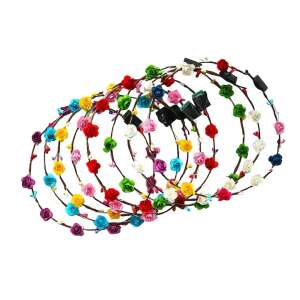 Colorful LED flower crown headband, perfect for festivals, parties, and weddings - Party Decoration
