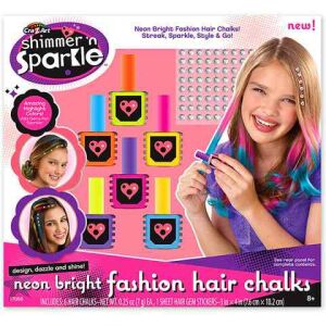 Neon Hair Chalk Set + Hair Jewels 131544910 - Hair chalk