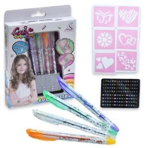 Cool Collection Body Tattoo Set for Kids, 6 designs and 4 colors, temporary tattoos, safe for kids, easy to remove - Tattoo