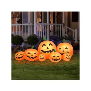 Felfújható Halloween Tök Dekoráció - 7 db, 230 cm, LED, in outdoor setting - Halloween decoration