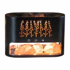 Electric Aroma Diffuser with Salt Crystals and LED Lighting, Fireplace Design